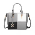 Miss Lulu Muti - Colour Combination Handbag Tote Bag - Grey