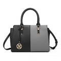 Miss Lulu Vintage Two - colour Patchwork Handbag Tote Bag - Black