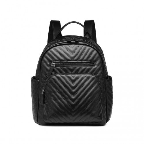 Miss Lulu Water - resistant Chic PU Leather Backpack - Black