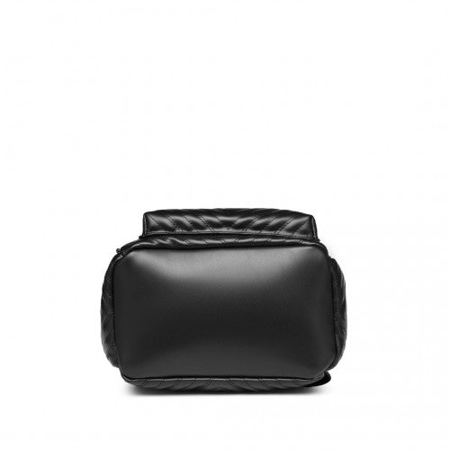 Miss Lulu Water - resistant Chic PU Leather Backpack - Black