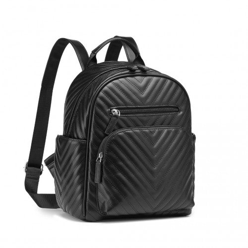 Miss Lulu Water - resistant Chic PU Leather Backpack - Black