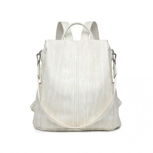 Miss Lulu Versatile Anti - Theft PU Leather Convertible Bag And Backpack - Beige