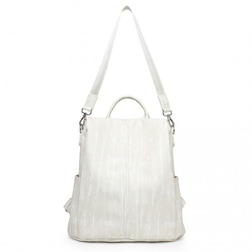 Miss Lulu Versatile Anti - Theft PU Leather Convertible Bag And Backpack - Beige