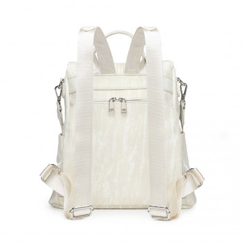 Miss Lulu Versatile Anti - Theft PU Leather Convertible Bag And Backpack - Beige