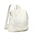 Miss Lulu Versatile Anti - Theft PU Leather Convertible Bag And Backpack - Beige