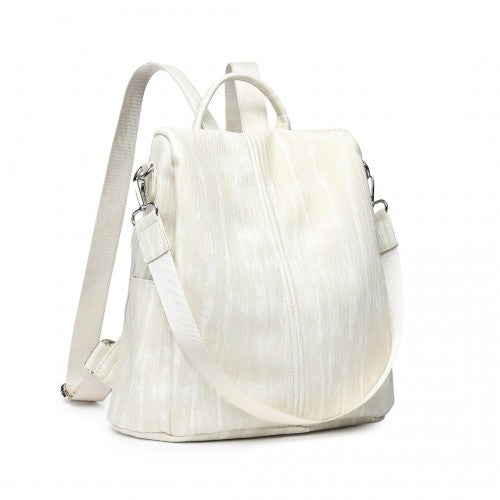 Miss Lulu Versatile Anti - Theft PU Leather Convertible Bag And Backpack - Beige