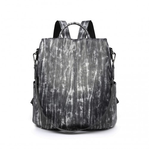 Miss Lulu Versatile Anti - Theft PU Leather Convertible Bag And Backpack - Black