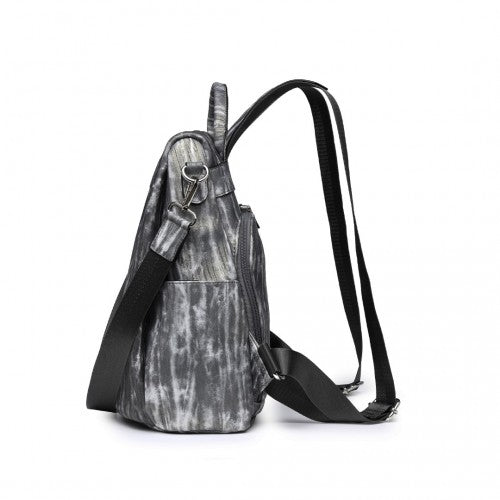 Miss Lulu Versatile Anti - Theft PU Leather Convertible Bag And Backpack - Black