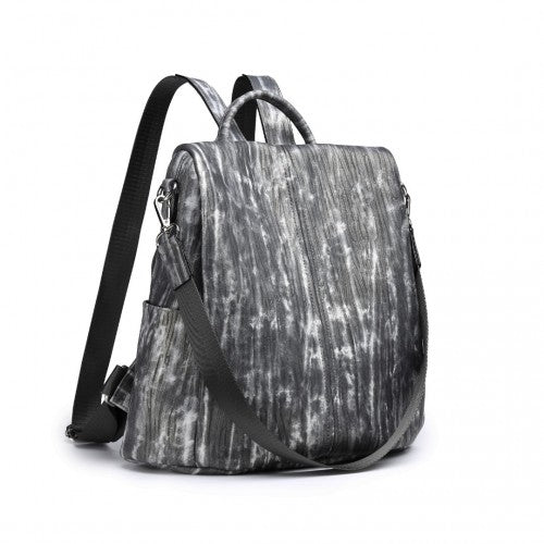 Miss Lulu Versatile Anti - Theft PU Leather Convertible Bag And Backpack - Black