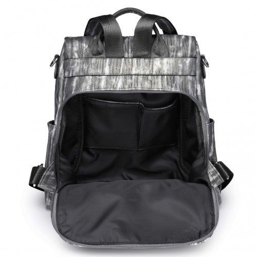 Miss Lulu Versatile Anti - Theft PU Leather Convertible Bag And Backpack - Black
