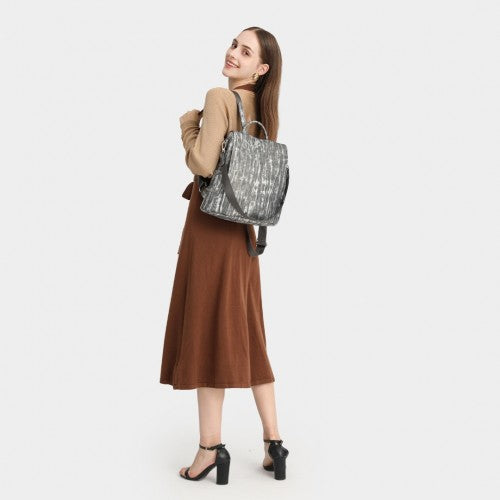 Miss Lulu Versatile Anti - Theft PU Leather Convertible Bag And Backpack - Black