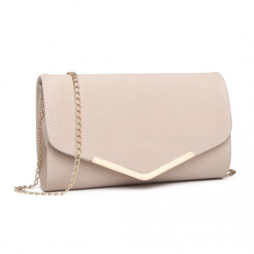 Miss Lulu Leather Look Envelope Clutch Bag - Pink