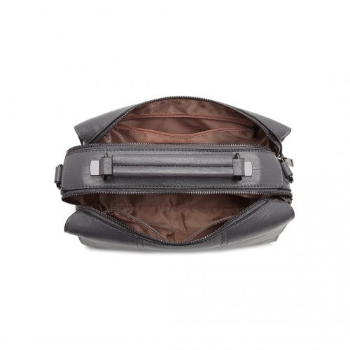 Miss Lulu Multi - Compartment Cross - Body Handbag - Grey