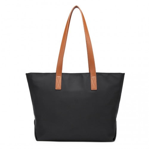 Miss Lulu Casual Waterproof Shopping Tote Bag - Black