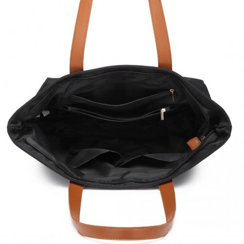 Miss Lulu Casual Waterproof Shopping Tote Bag - Black