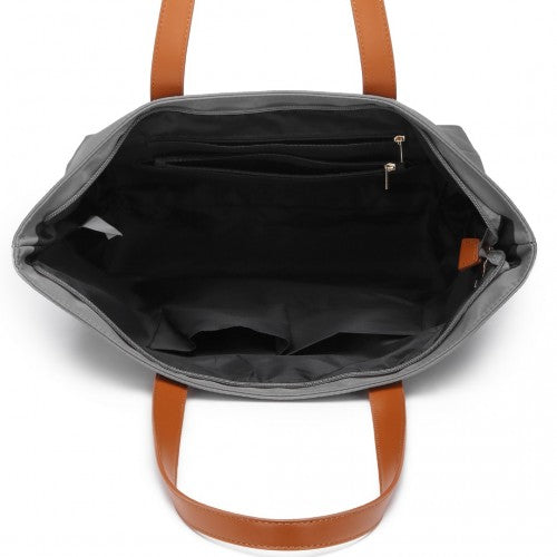 Miss Lulu Casual Waterproof Shopping Tote Bag - Grey