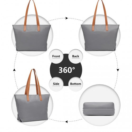 Miss Lulu Casual Waterproof Shopping Tote Bag - Grey