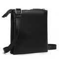 Miss Lulu Double Compartment Lightweight Leather Crossbody bag - Black