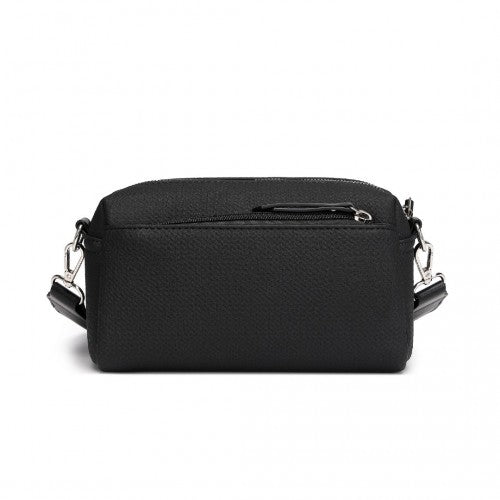Miss Lulu Ethnic Jacquard Strap Water - Resistant Crossbody Bag - Black
