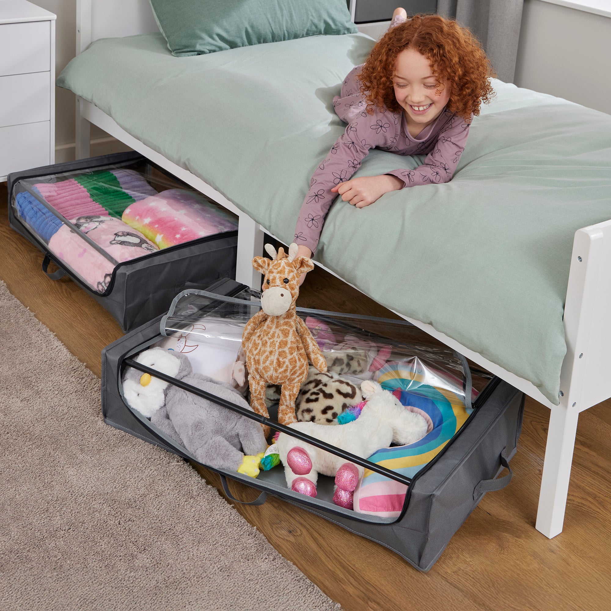 Underbed Storage Cart with Wheels – 37L Oxford Fabric Drawer, 15kg Capacity