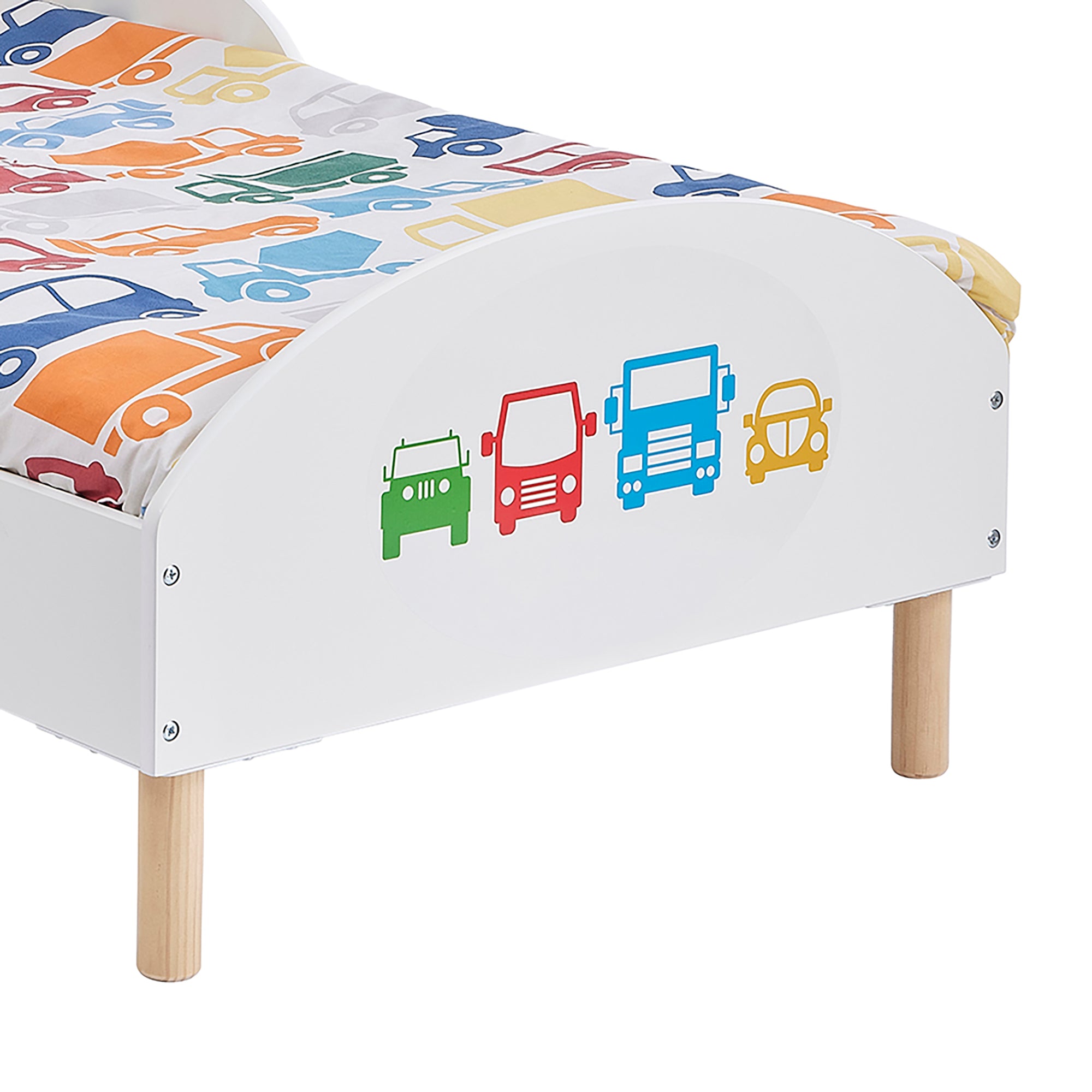 Transport Themed Toddler Bed – Kids Motor Vehicle Design Cot Transition Bed