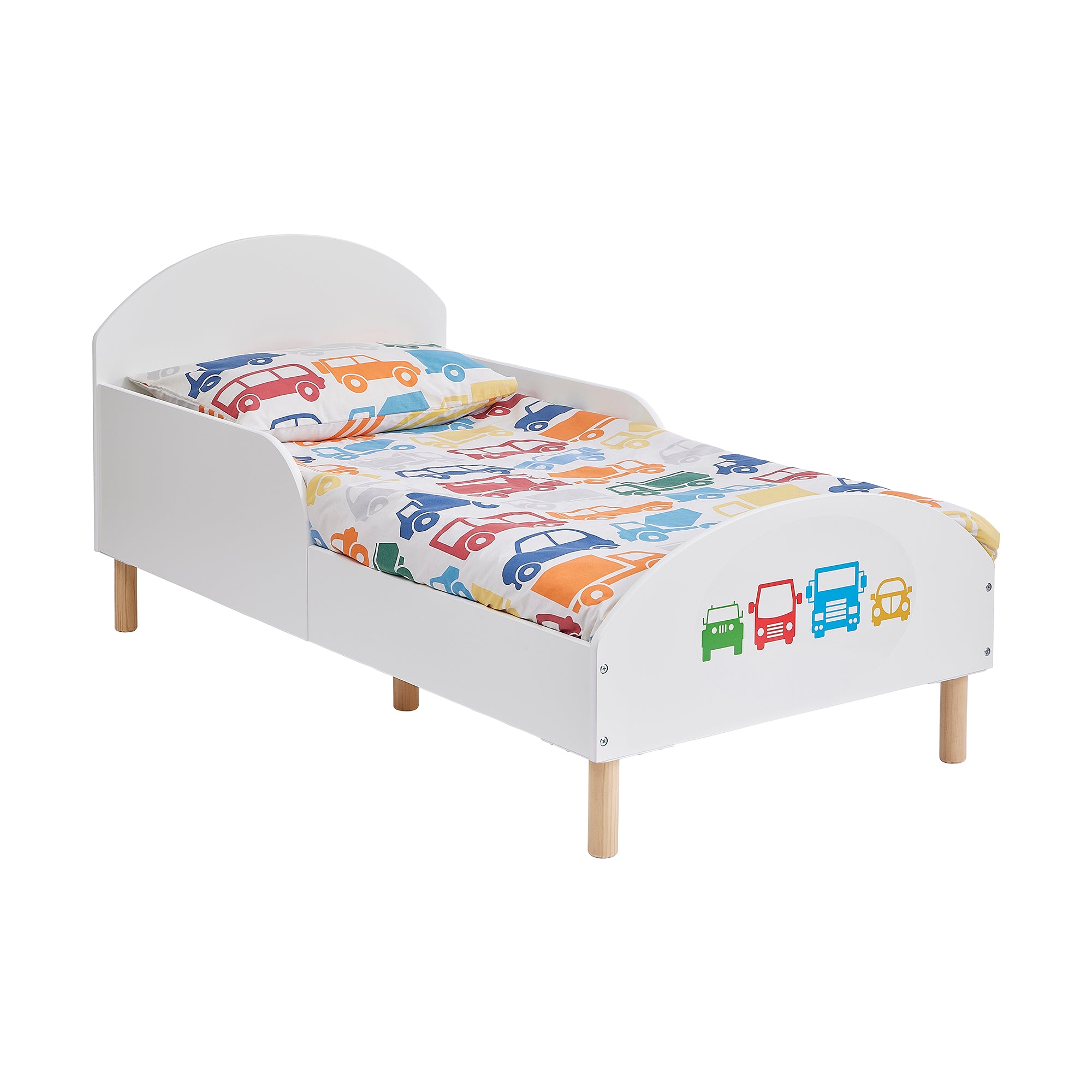 Transport Themed Toddler Bed – Kids Motor Vehicle Design Cot Transition Bed