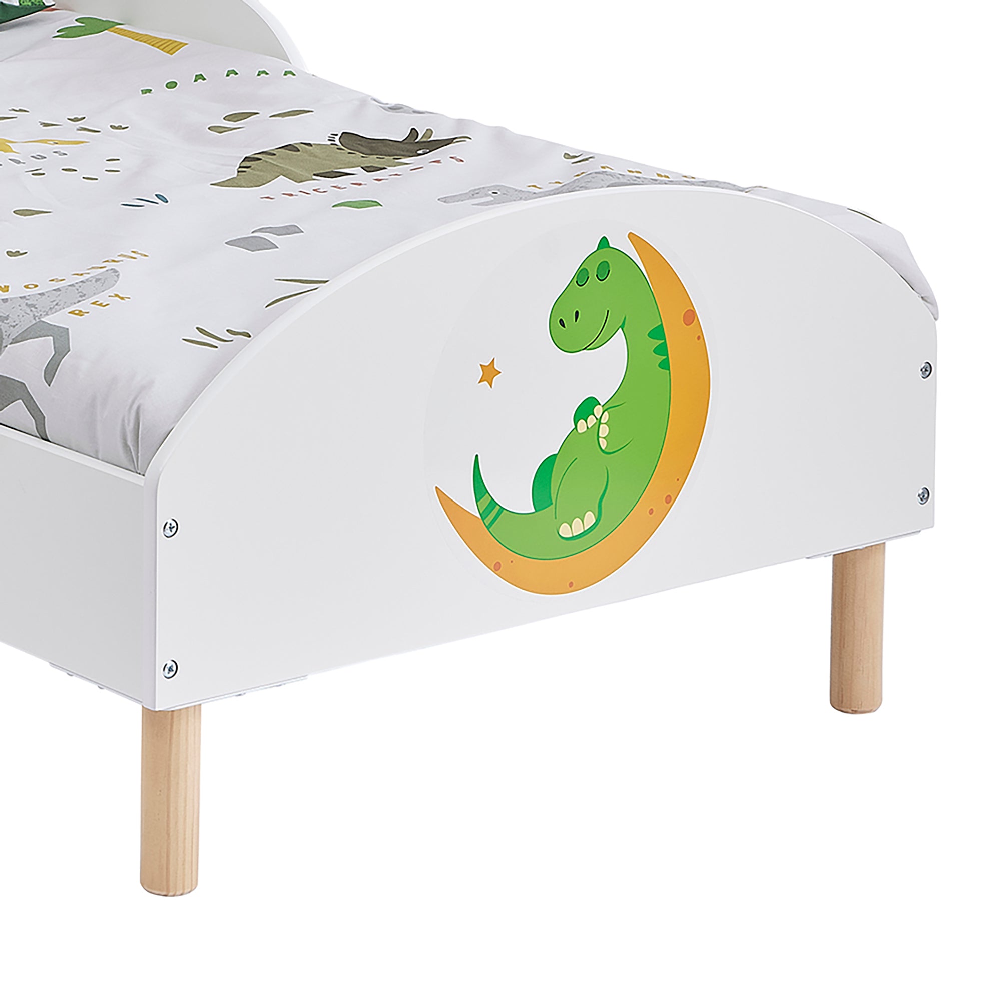 Dinosaur Themed Toddler Bed – Kids Prehistoric Design Cot Transition Bed