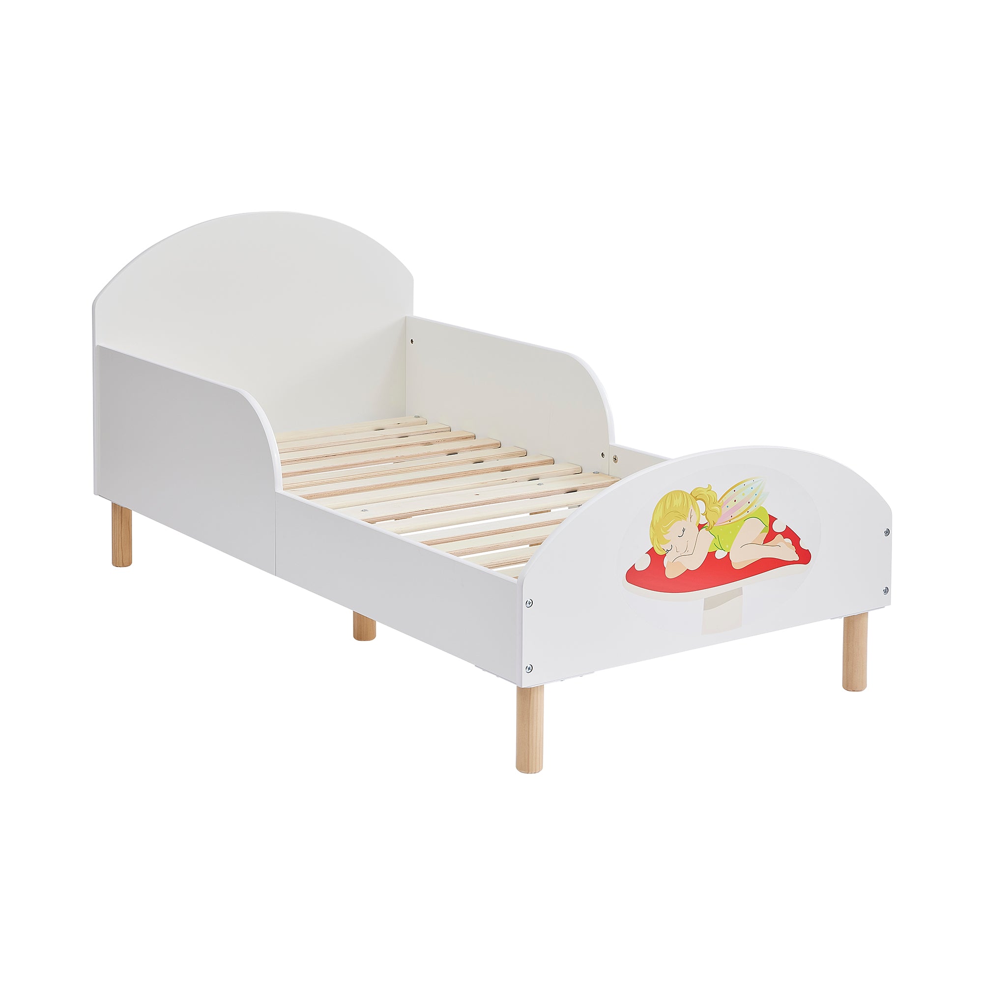 Fairy Themed Toddler Bed – Kids Magical Princess Design Cot Transition Bed