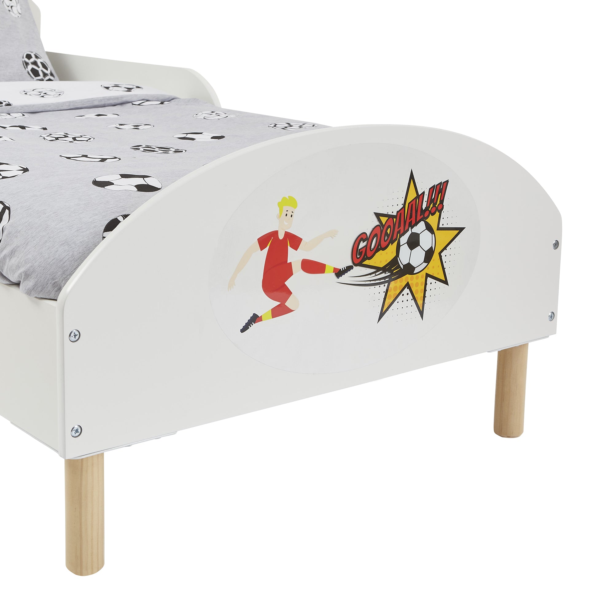 Football Themed Toddler Bed – Kids Soccer Design Cot Transition Bed