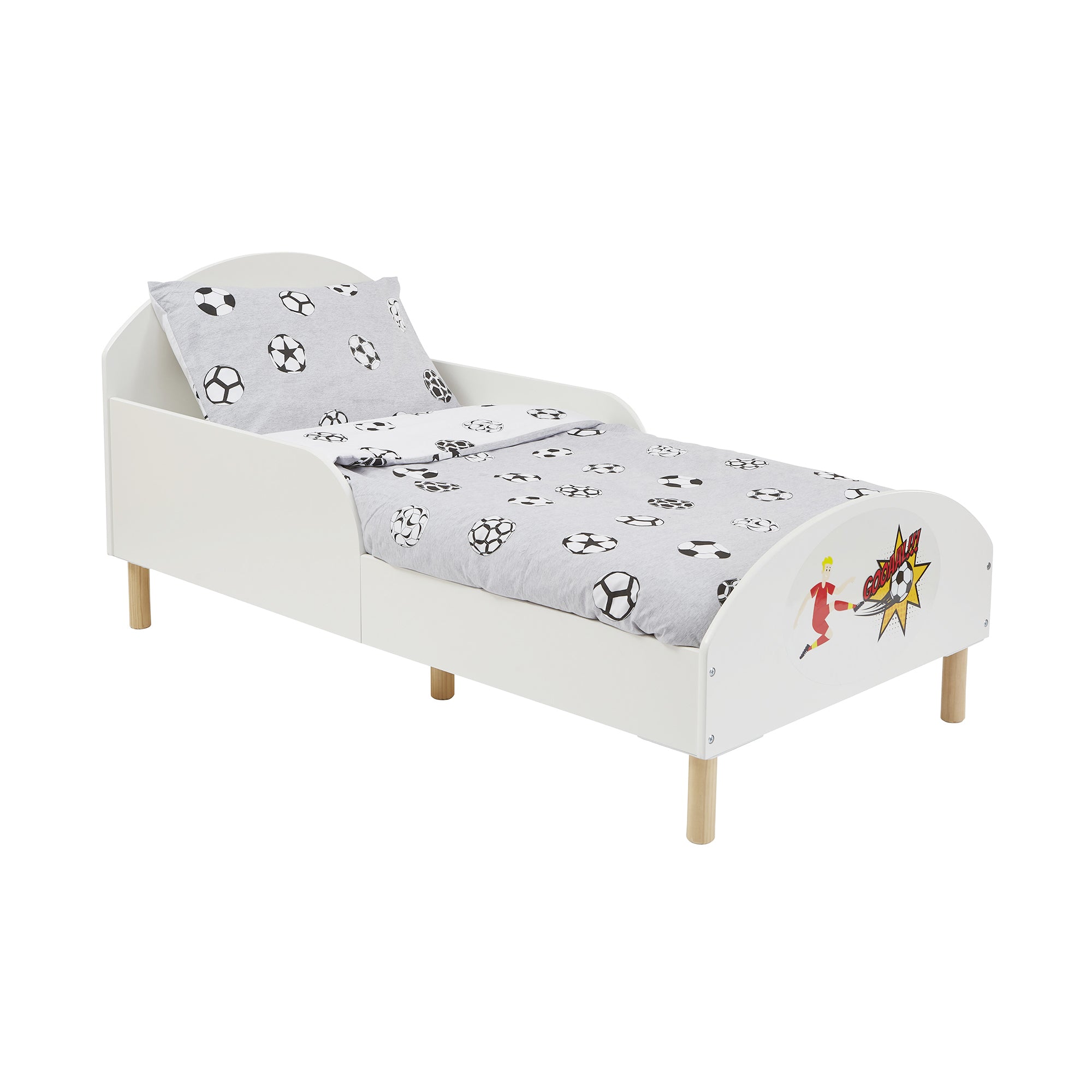 Football Themed Toddler Bed – Kids Soccer Design Cot Transition Bed
