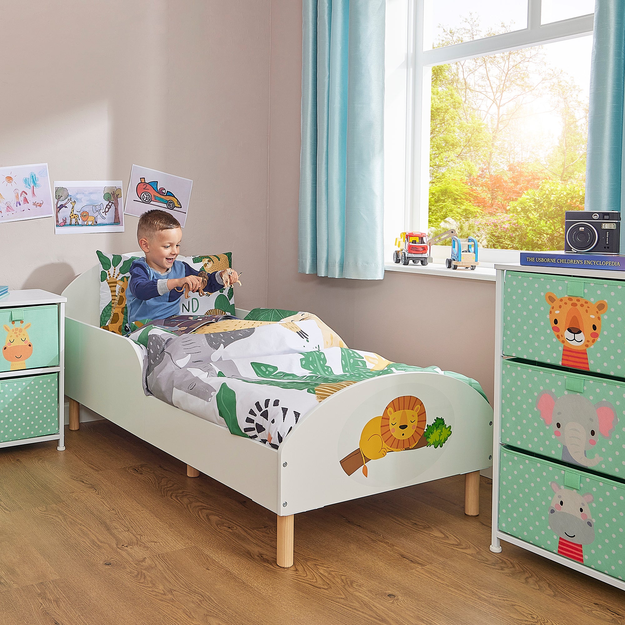 Lion Themed Toddler Bed – Kids Sleepy Lion Cot Transition Bed