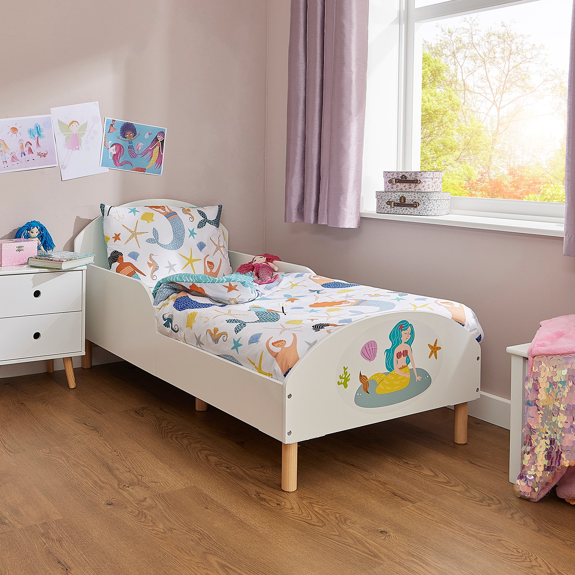 Mermaid Toddler Bed – Safe Wooden Bed for Kids (18 Months – 5 Years)