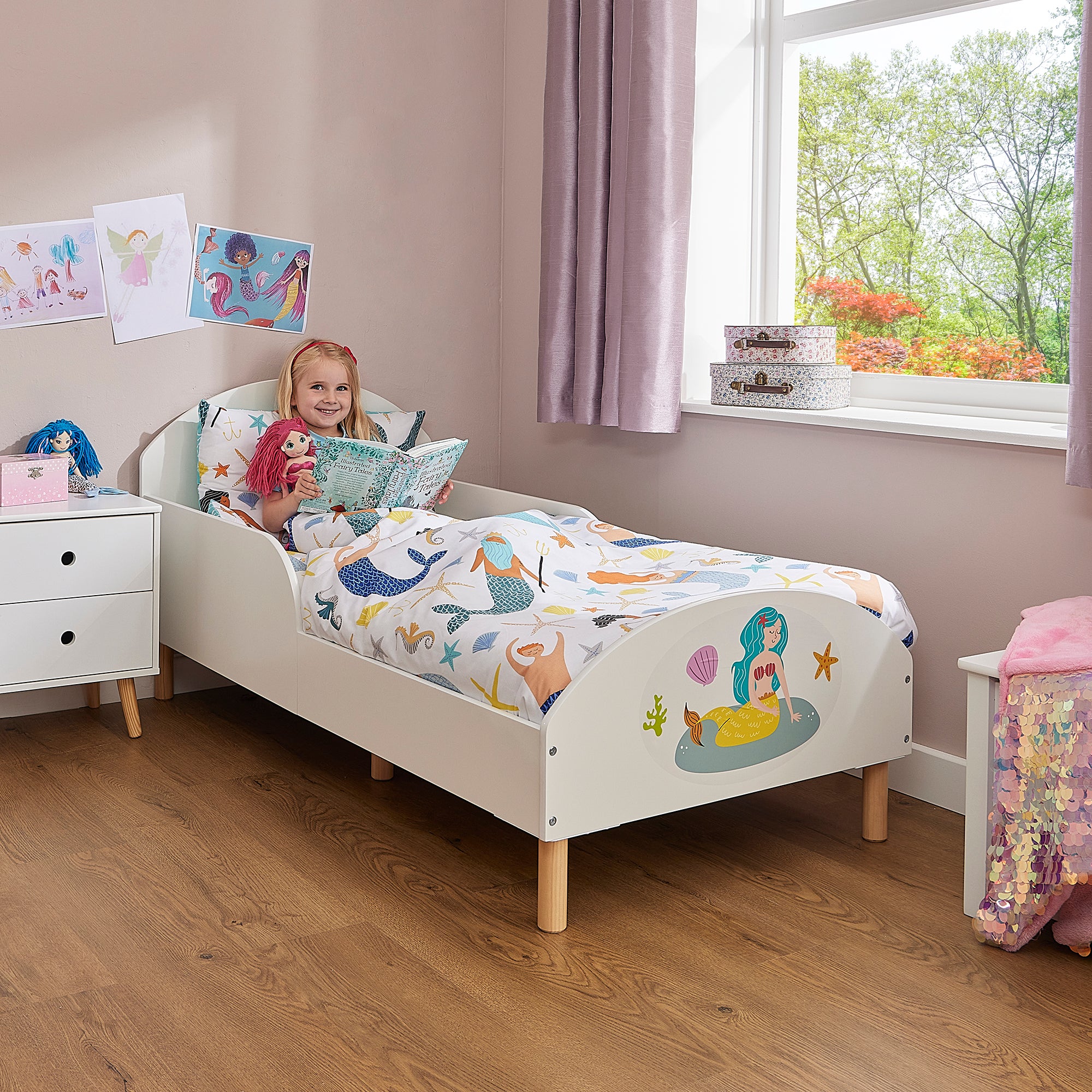 Mermaid Toddler Bed – Safe Wooden Bed for Kids (18 Months – 5 Years)