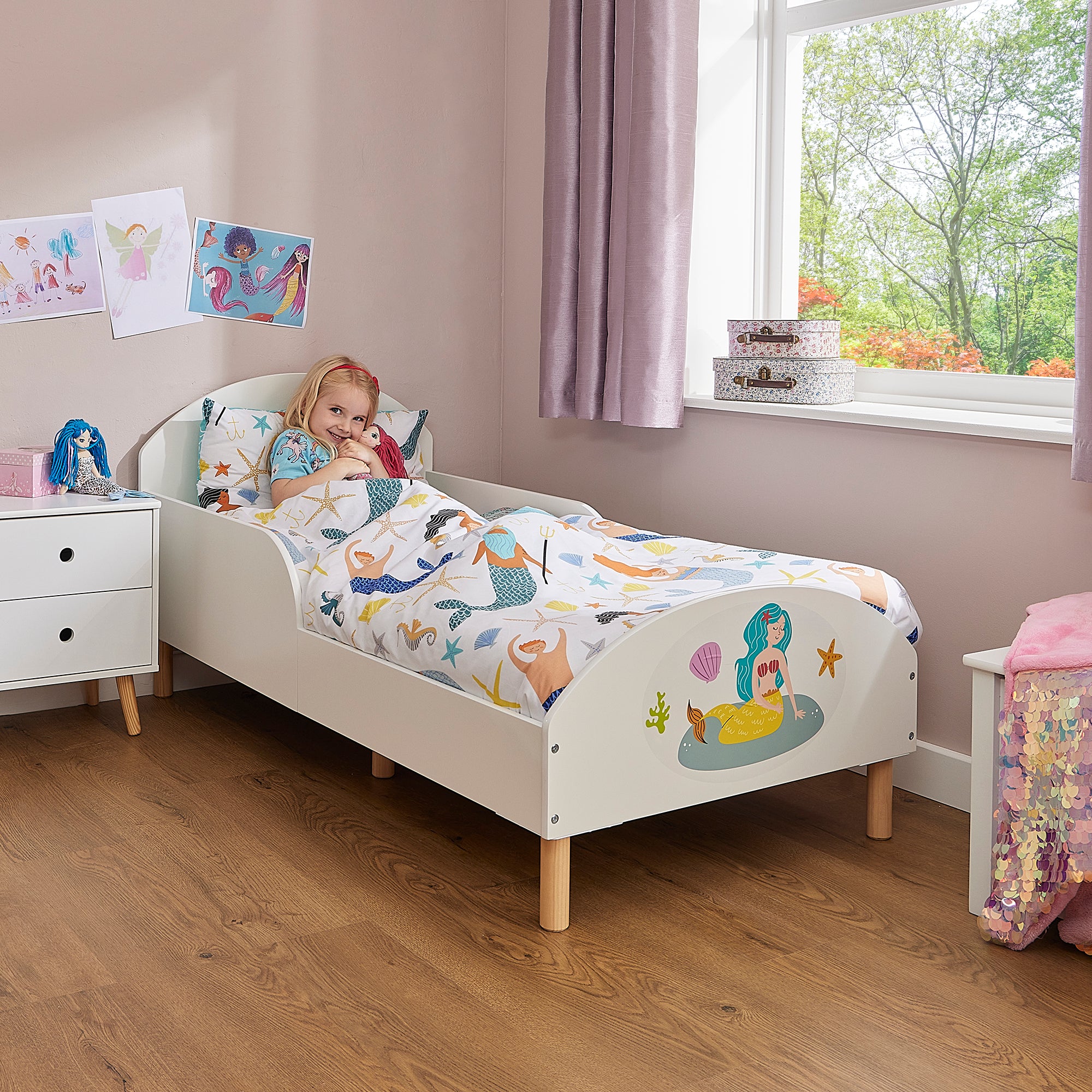 Mermaid Toddler Bed – Safe Wooden Bed for Kids (18 Months – 5 Years)