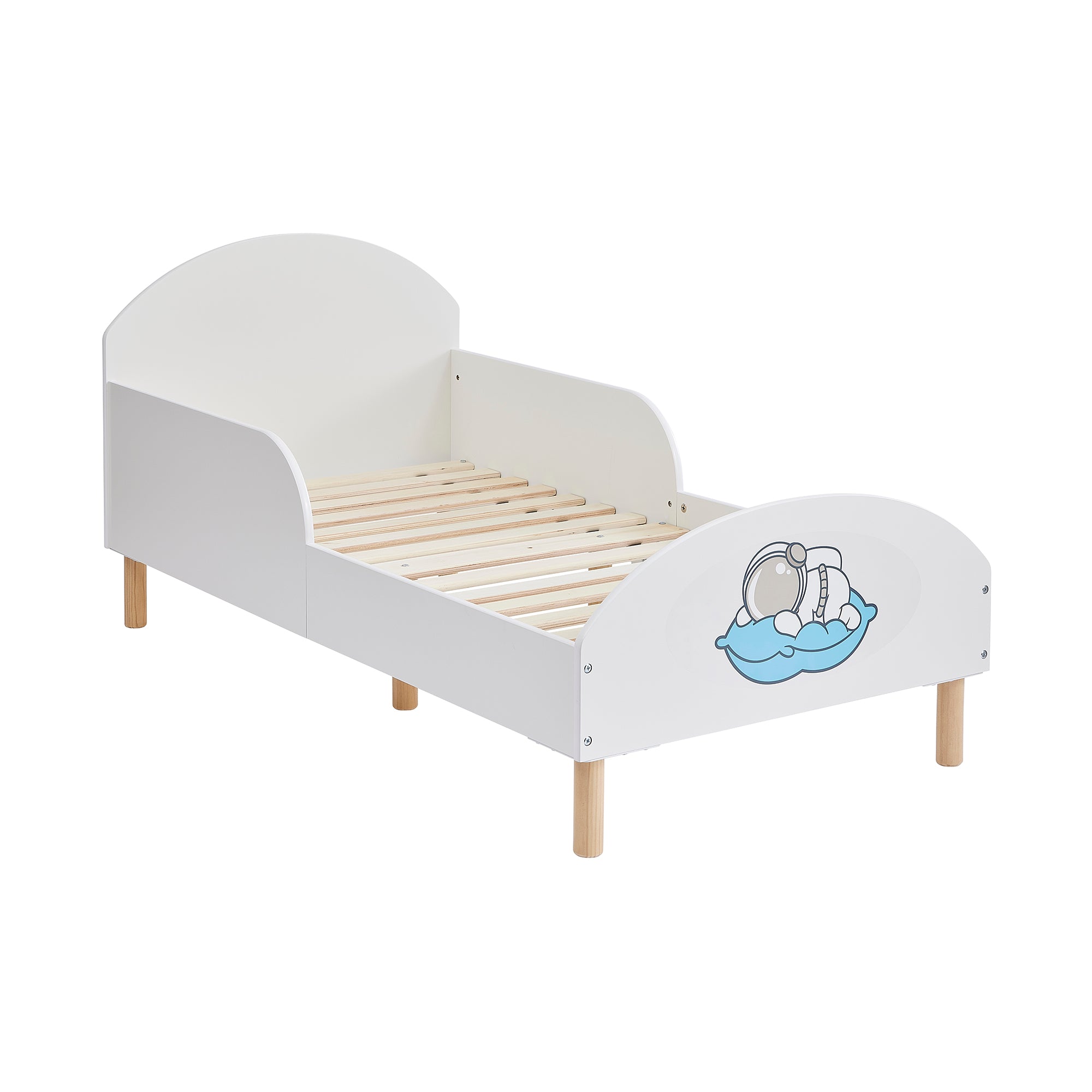 Spaceman Toddler Bed with Decal – Safe Wooden Space Bed for Kids (18 Months – 5 Years)