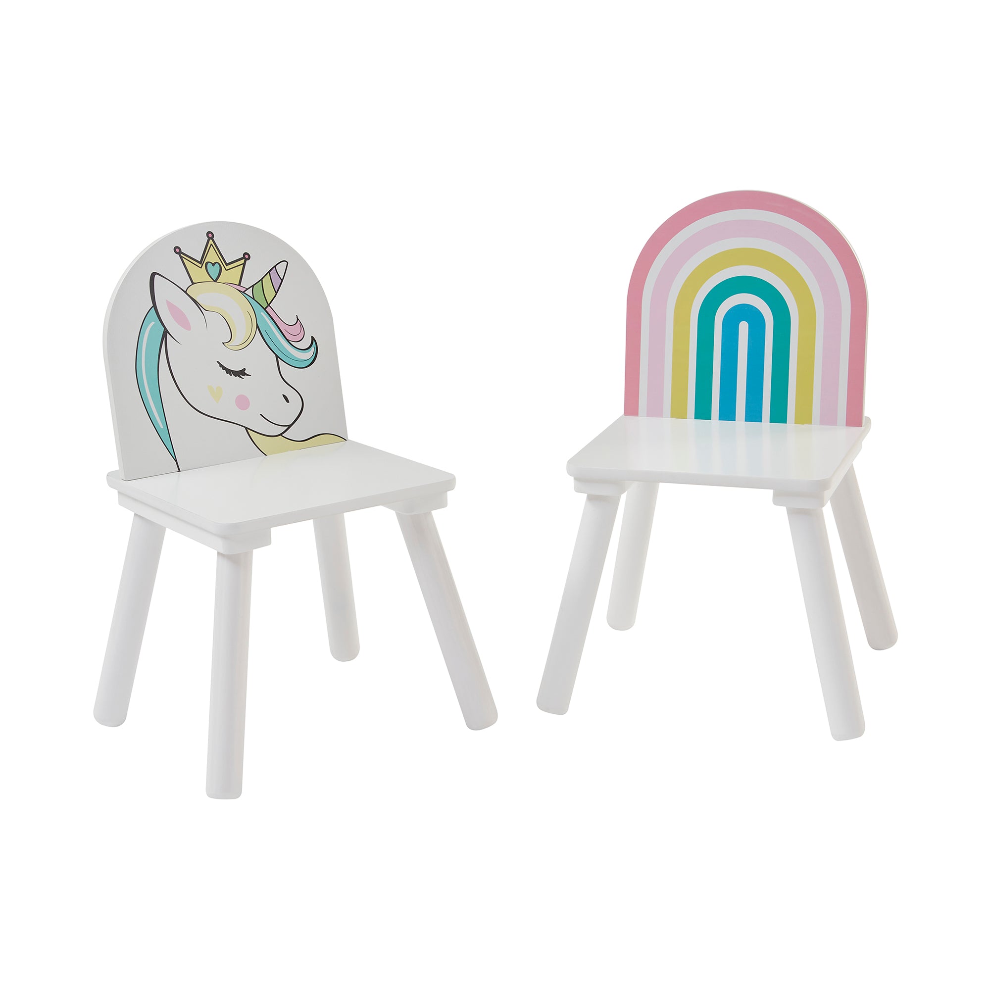 Wooden Kids Unicorn Table & 2 Chairs Set (Ages 18 Months – 6 Years)