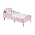 Kids Pink Toddler Bed with Safety Rails (18 Months – 5 Years)