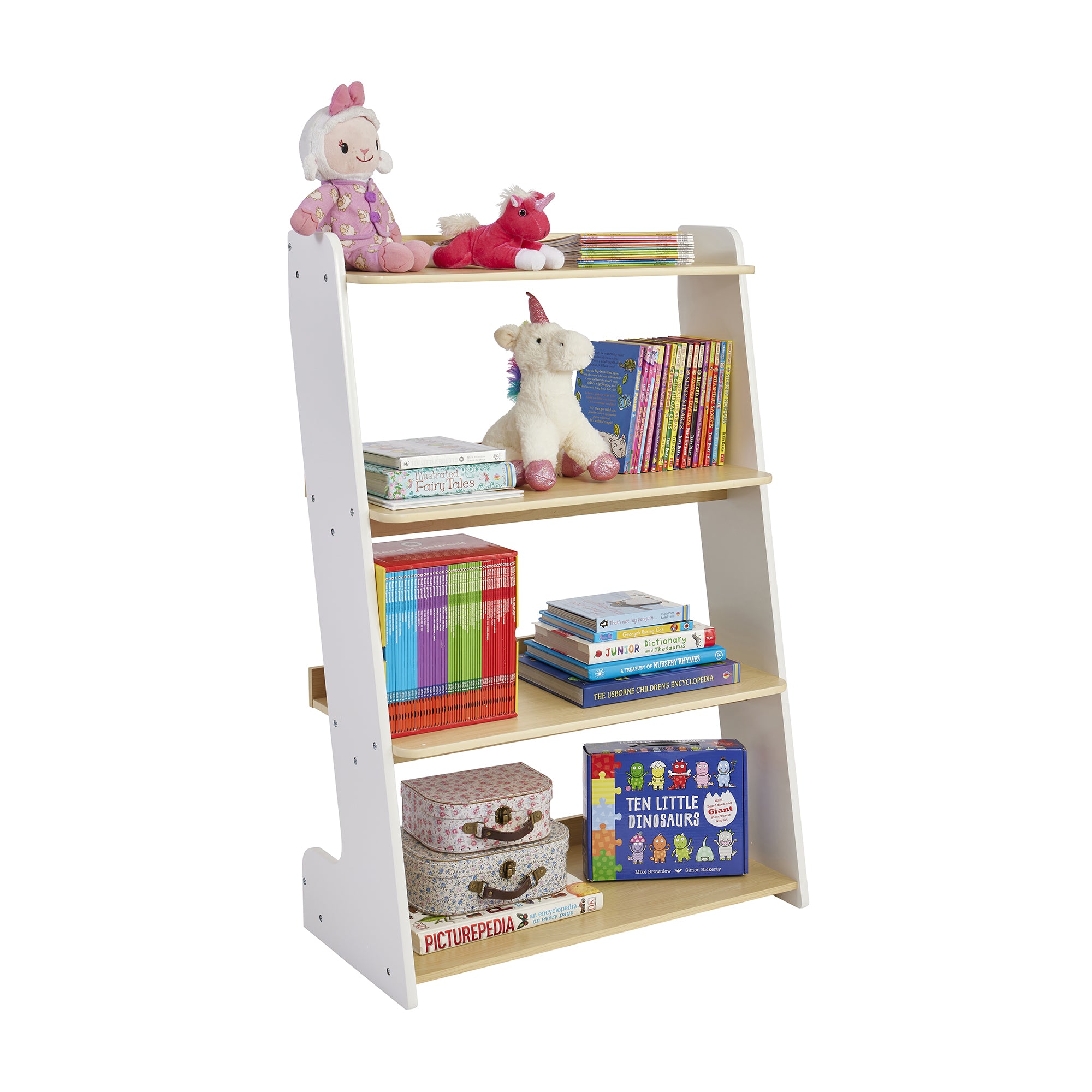 Kids Tiered Bookcase – 4-Shelf Wooden Display for Children (3-12 Years)