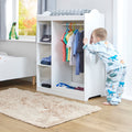 Kids Dressing Rail with Mirror – White Wooden Dress-Up Rail (Ages 3–7)
