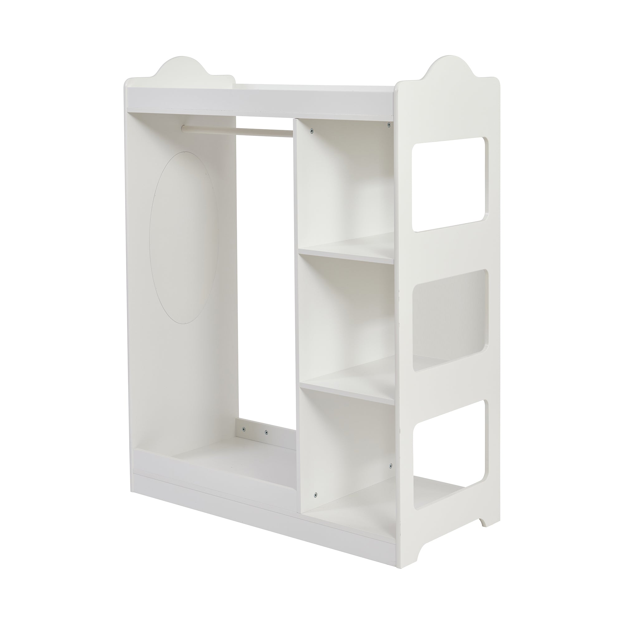 Kids Dressing Rail with Mirror – White Wooden Dress-Up Rail (Ages 3–7)