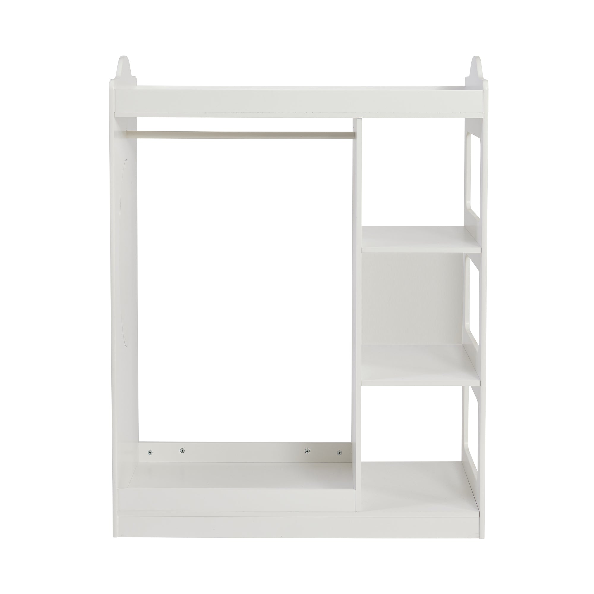 Kids Dressing Rail with Mirror – White Wooden Dress-Up Rail (Ages 3–7)