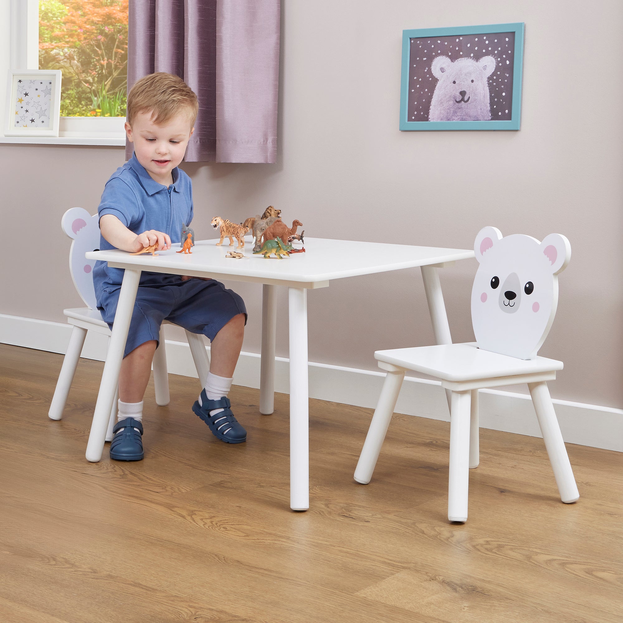 Polar Bear Kids Table & 2 Chairs Set (18 Months – 6 Years)
