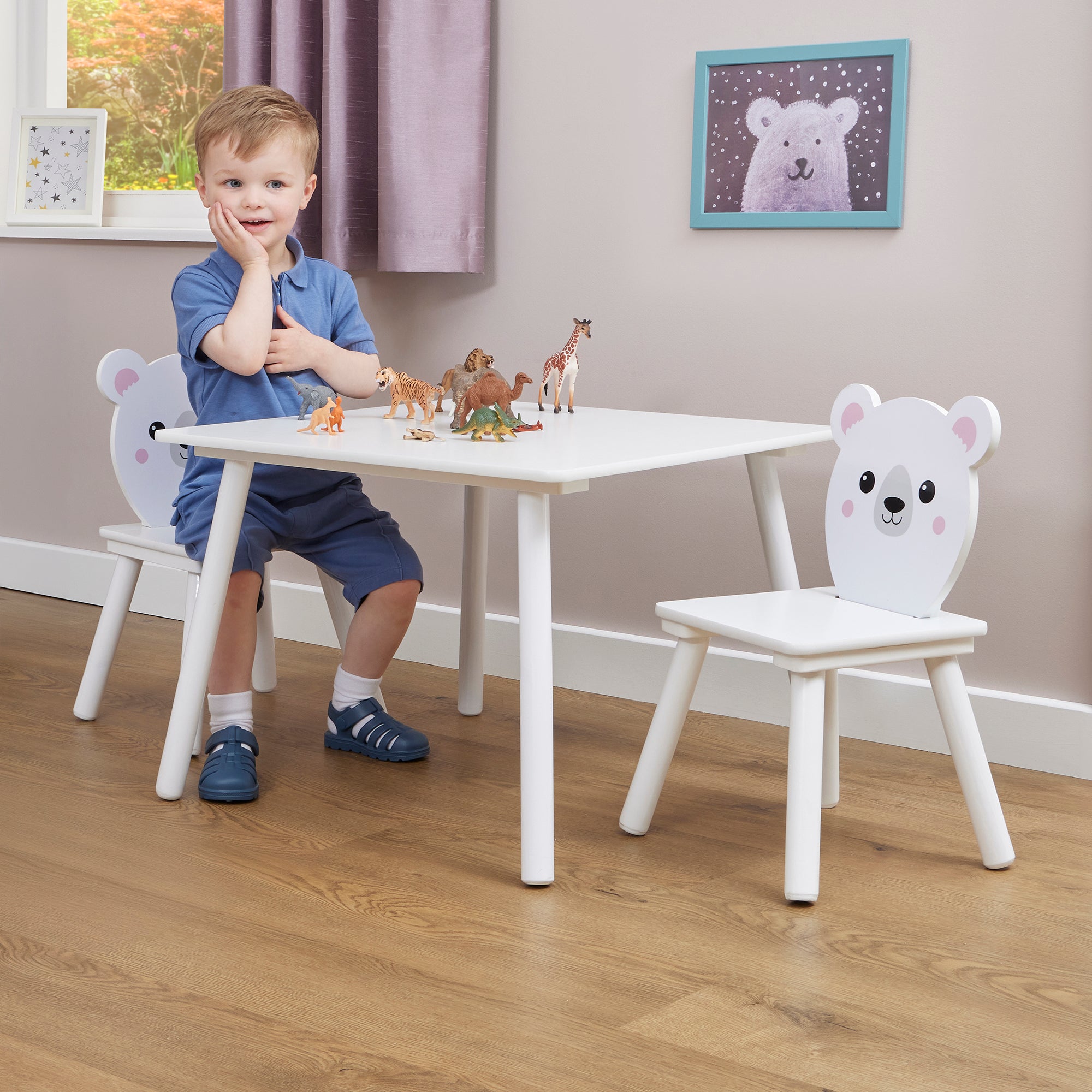 Polar Bear Kids Table & 2 Chairs Set (18 Months – 6 Years)