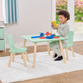 Kids Aqua Green & Pinewood Table & 2 Chairs Set (18 Months – 6 Years)