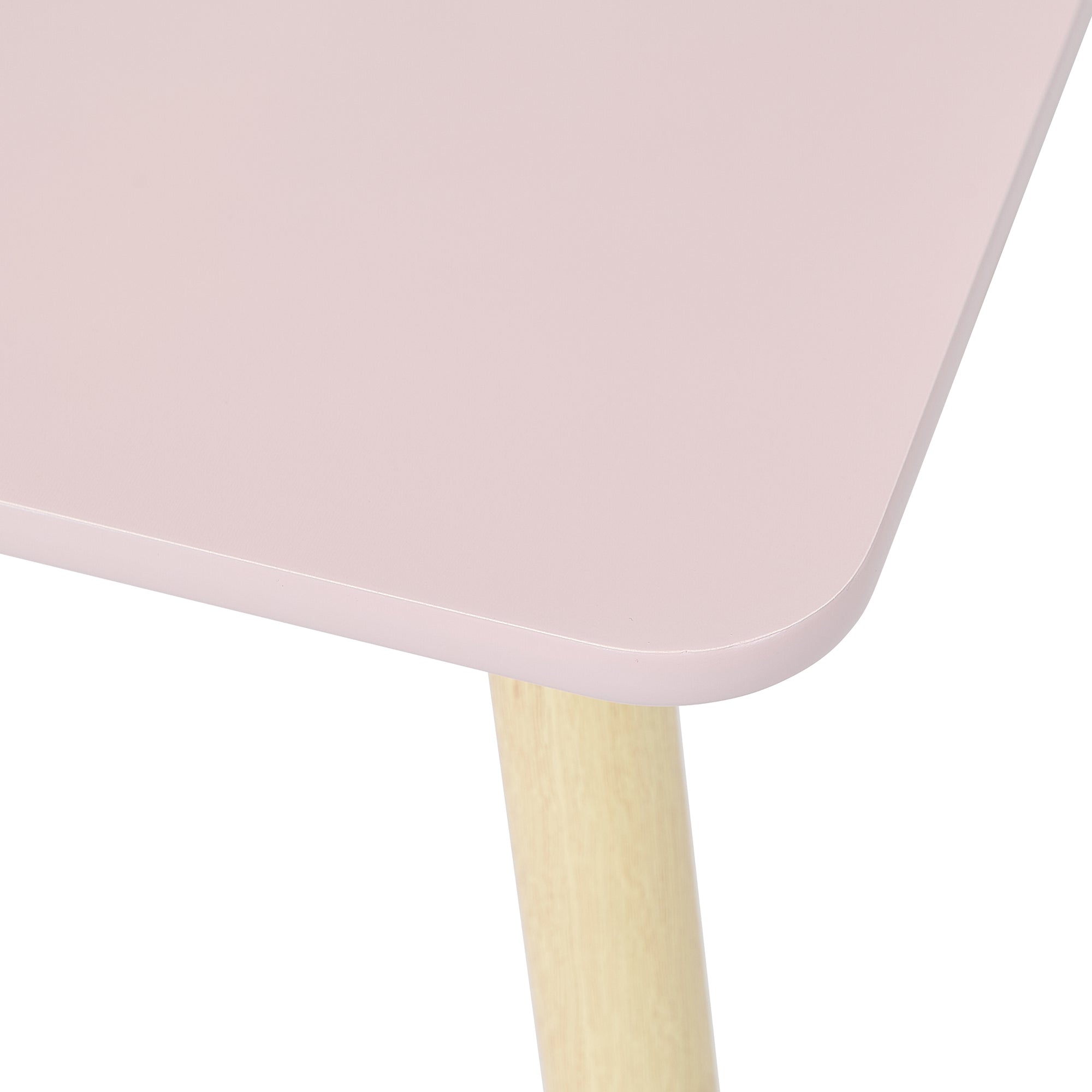 Kids Pink & Pinewood Table & 2 Chairs Set (18 Months – 6 Years)