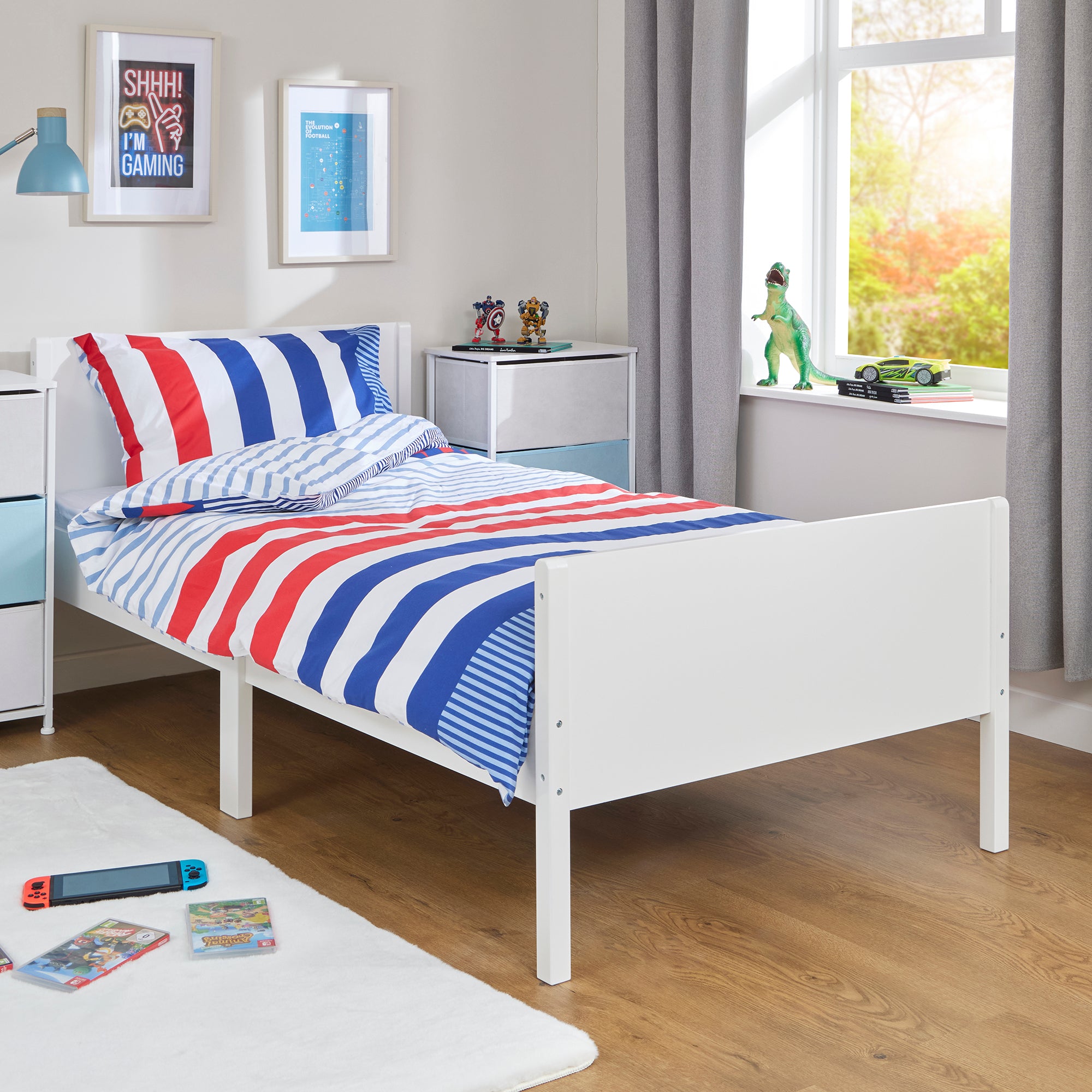 Kids Single White Bed – Safe Engineered Wood Single (Ages 4+)