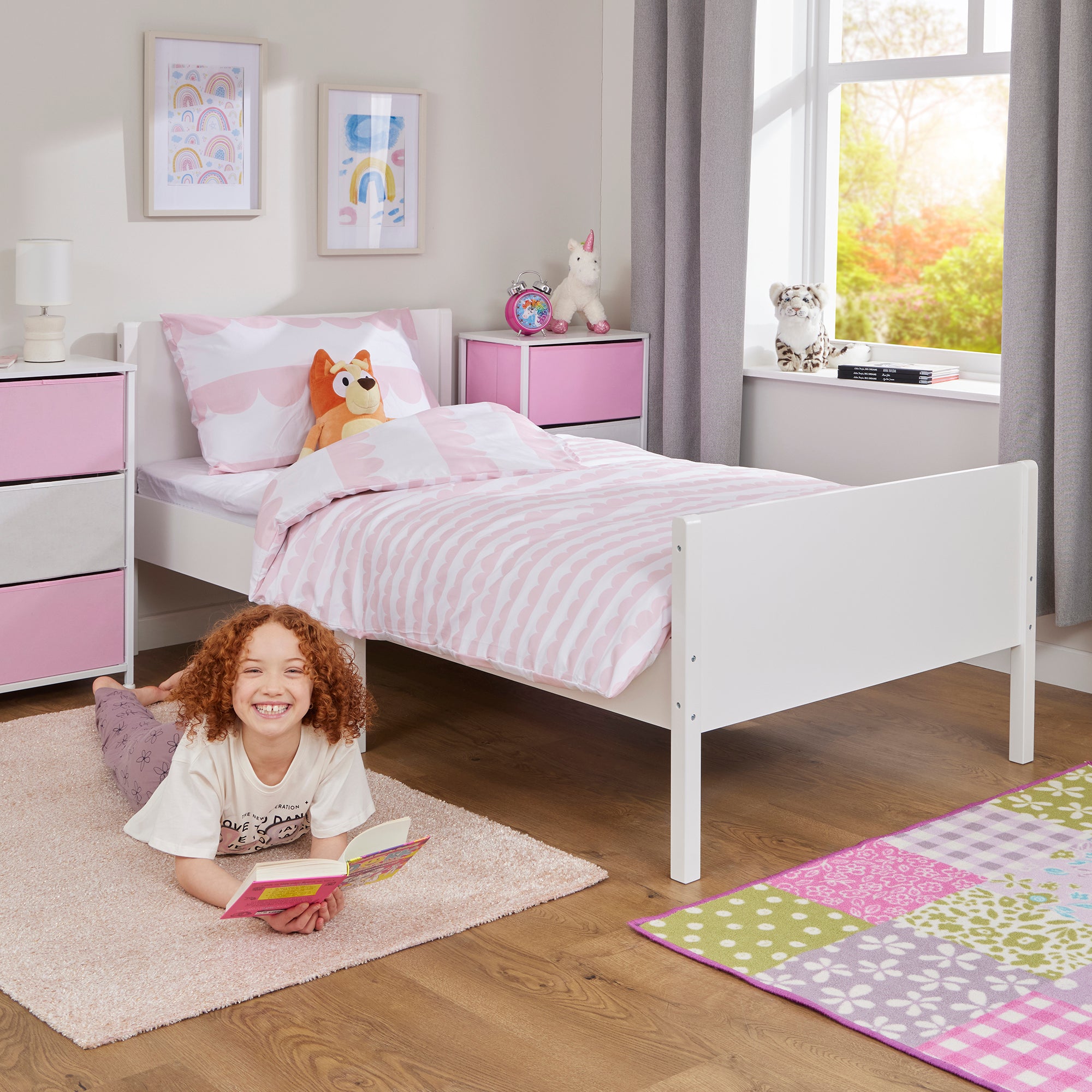 Kids Single White Bed – Safe Engineered Wood Single (Ages 4+)