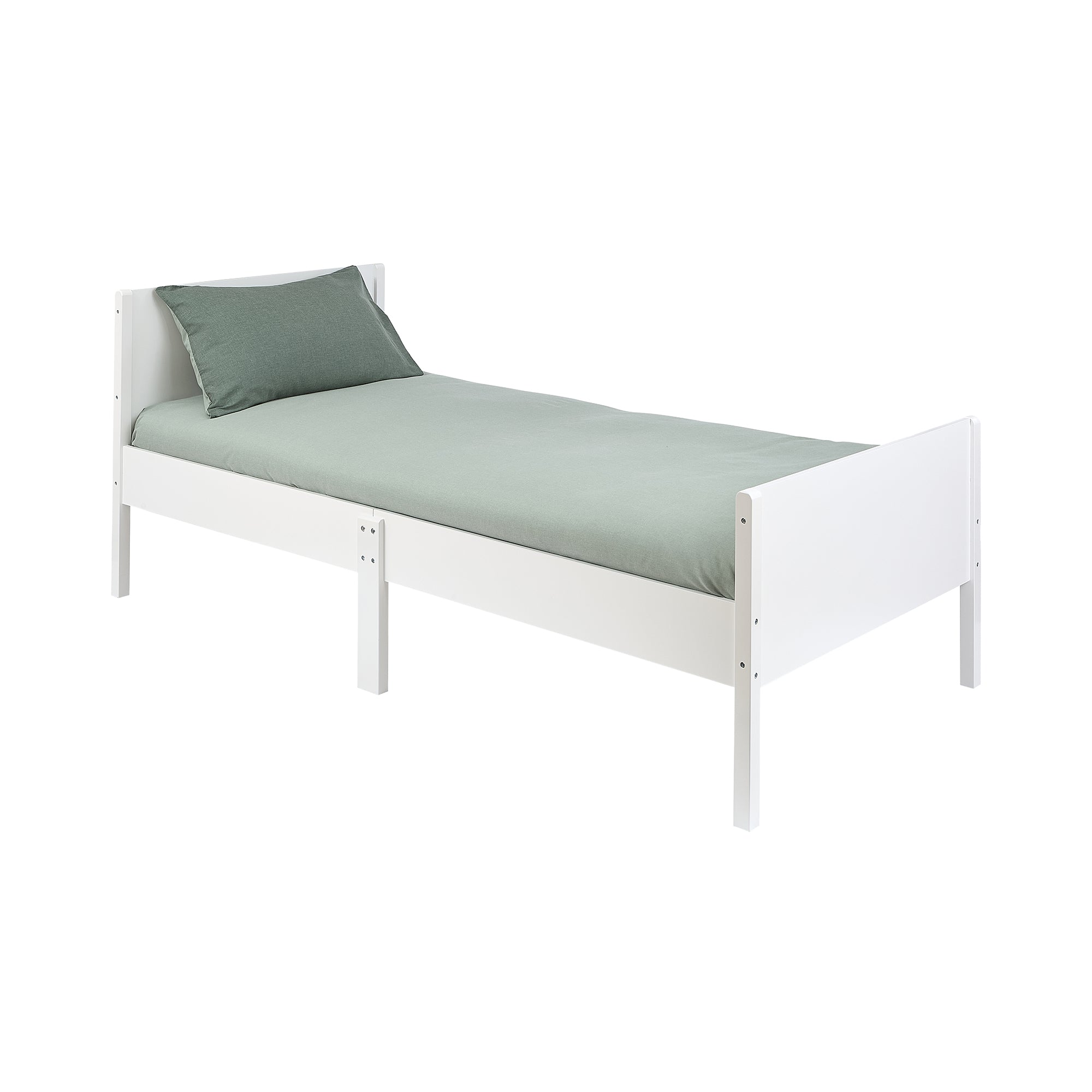 Kids Single White Bed – Safe Engineered Wood Single (Ages 4+)