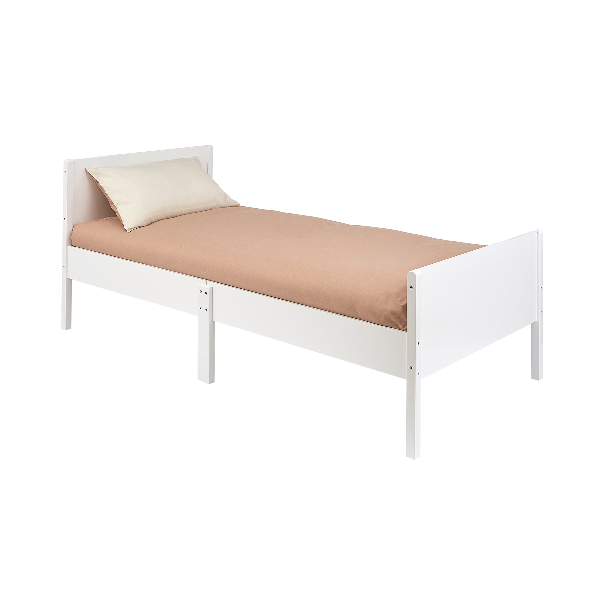 Kids Single White Bed – Safe Engineered Wood Single (Ages 4+)