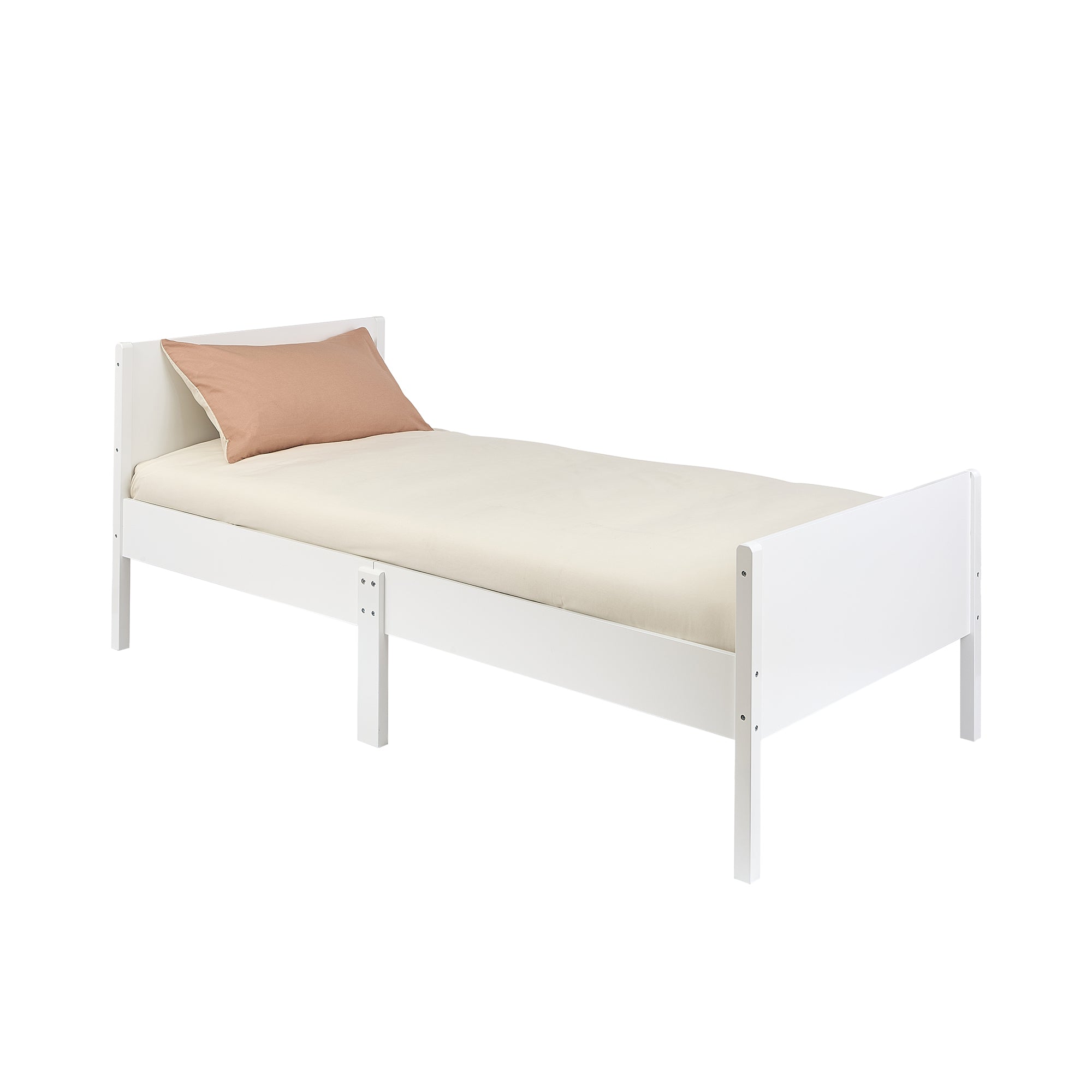Kids Single White Bed – Safe Engineered Wood Single (Ages 4+)